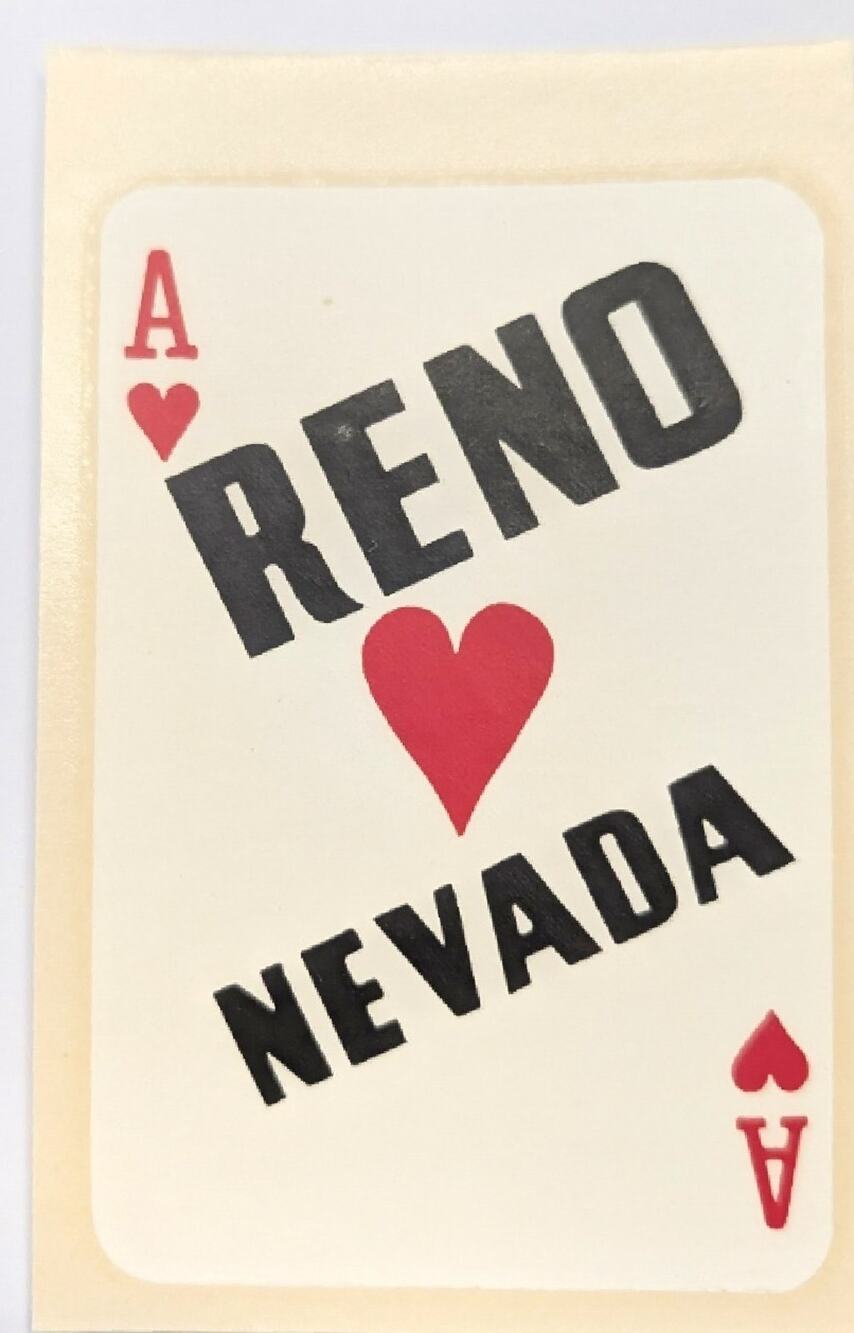 Vintage Reno Nevada Ace Playing Card Water Slide Decal Unused
